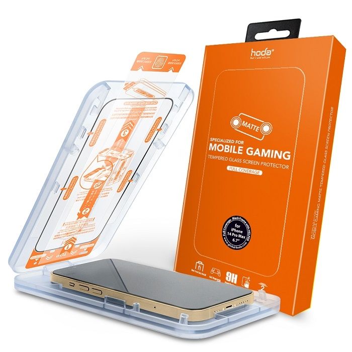 Dán Cường Lực IPhone 14 Pro Max HODA Full Chống Vân Tay Kèm Khung Dán