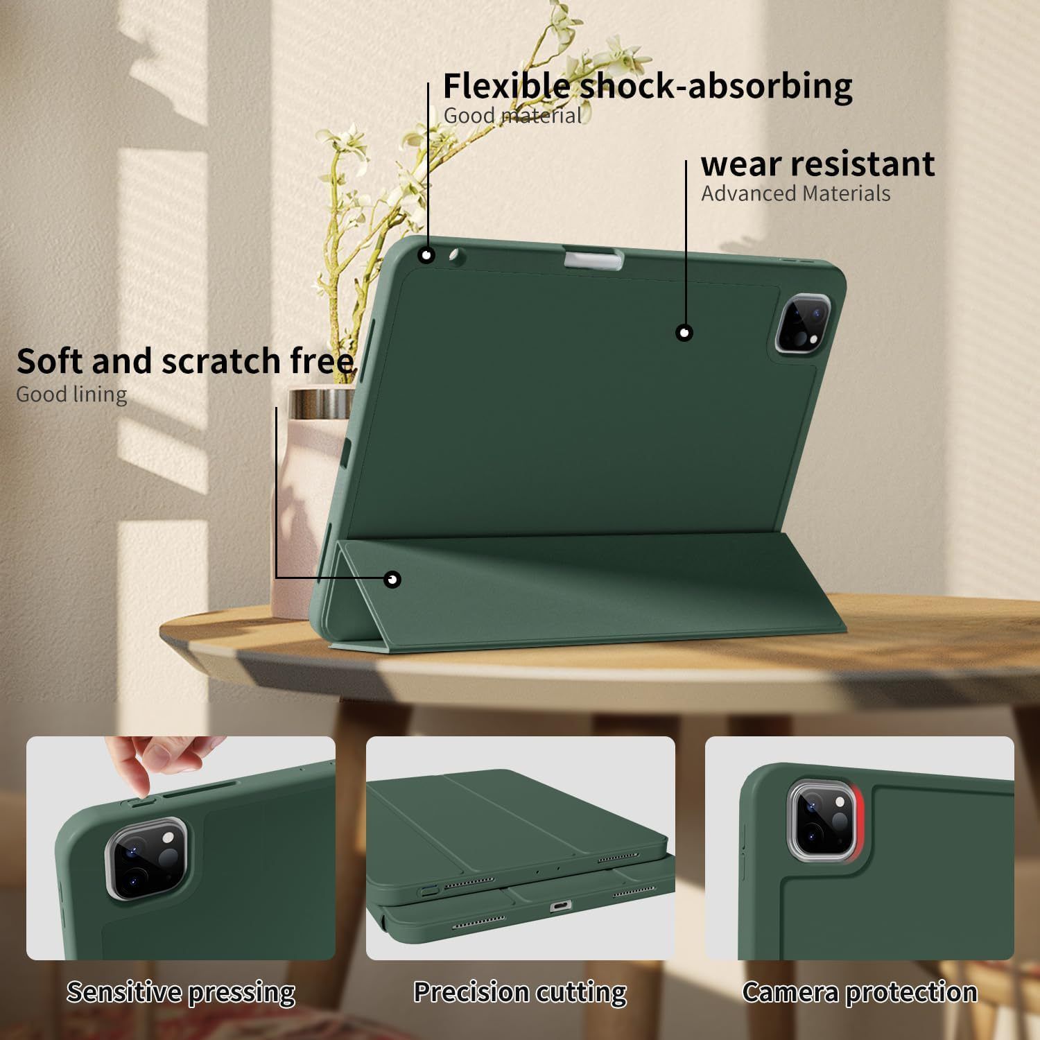 Bao da iPad Air 11” M3/M2 Zaki Basic Cover có ngăn đựng bút