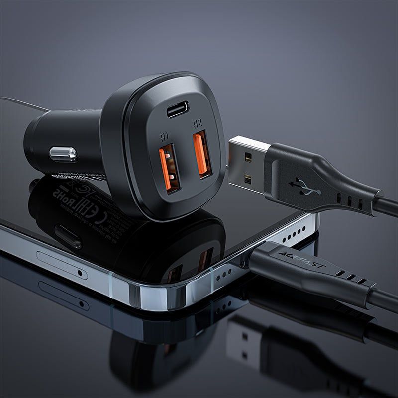 Sạc nhanh xe hơi ACEFAST B9 66W 3 cổng (2xUSB-C+USB-A)