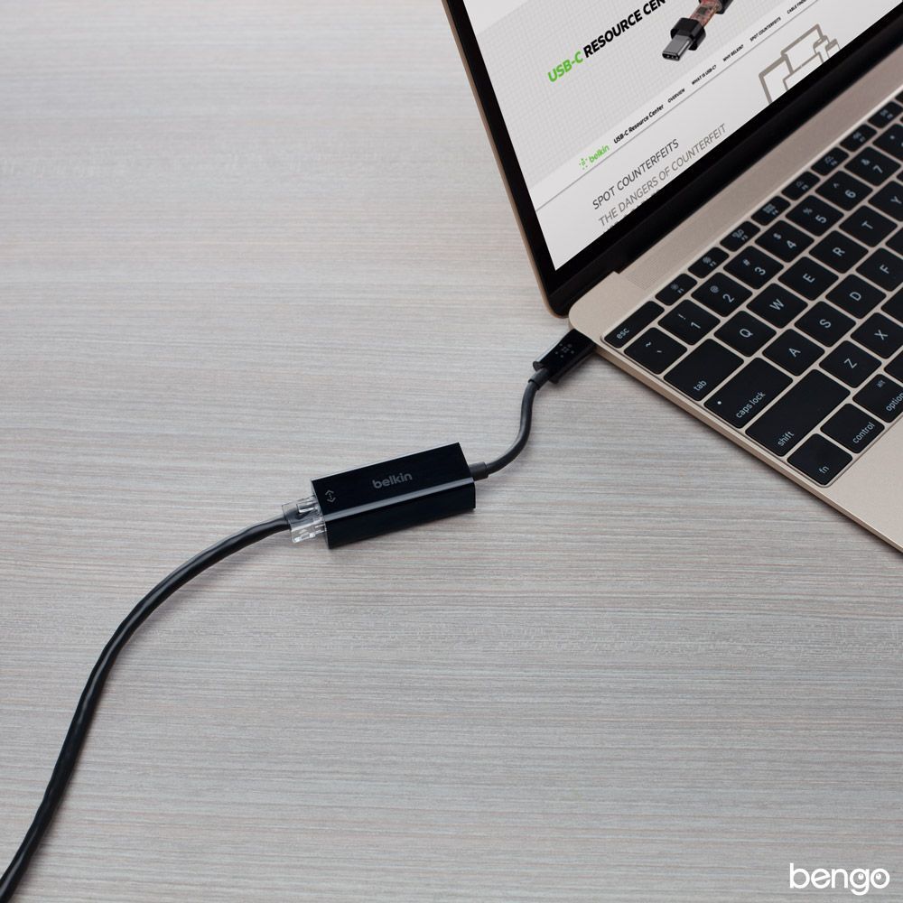 Cáp Chuyển Belkin USB-C to Gigabit Ethernet Adapter - F2CU040btBLK