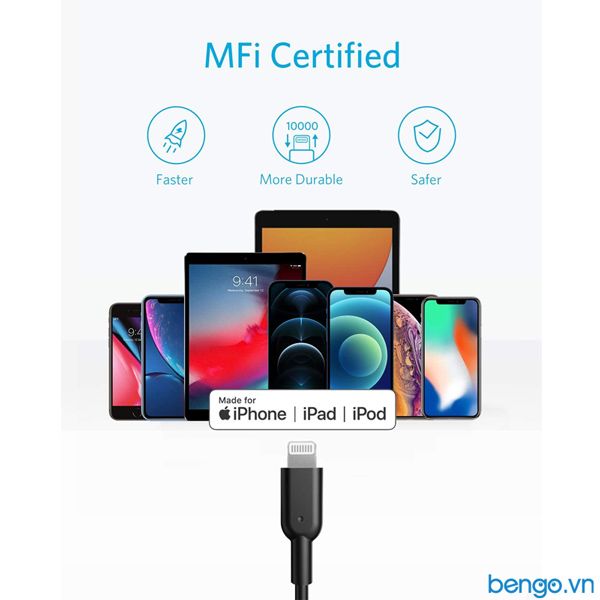 Cáp Điện Thoại Anker PowerLine II USB-C To Lightning MFi Dài 1.8m - A8633