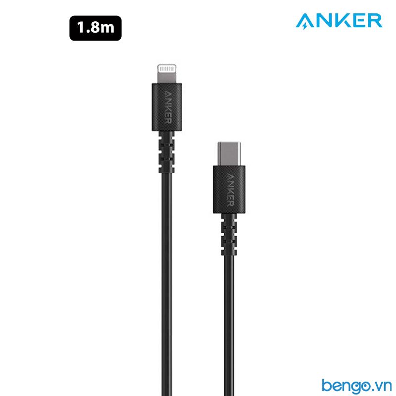 Cáp Điện Thoại Anker PowerLine Select USB-C To Lightning MFi Dài 1.8m - A8613
