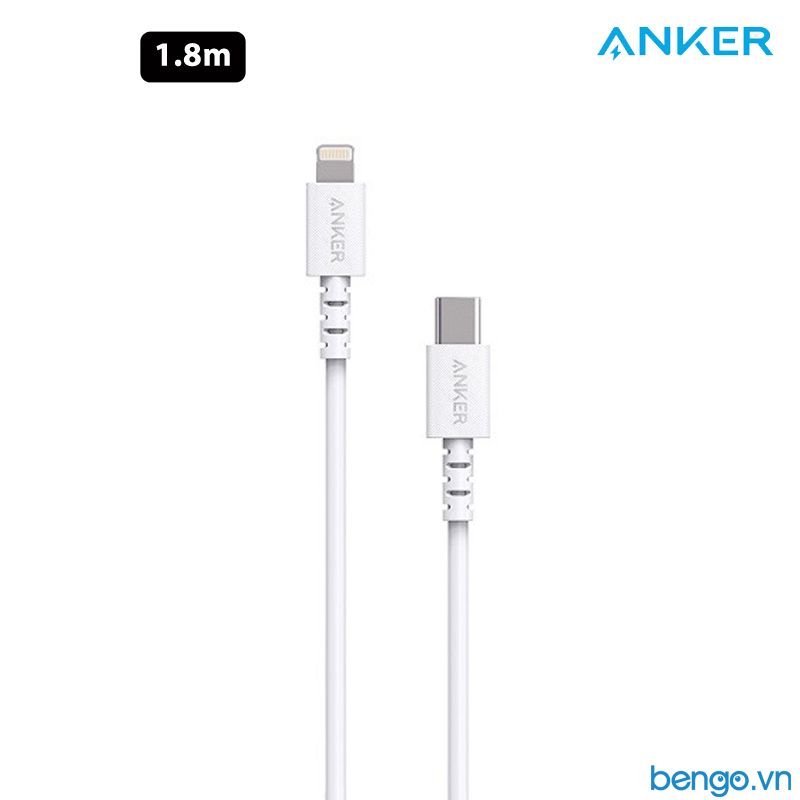 Cáp Điện Thoại Anker PowerLine Select USB-C To Lightning MFi Dài 1.8m - A8613