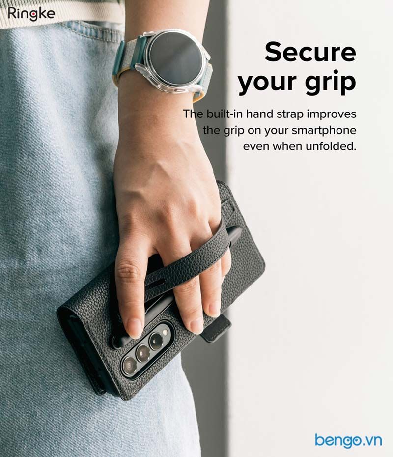 Bao Da Samsung Galaxy Z Fold 4 RINGKE Folio Signature EZ Strap Plus