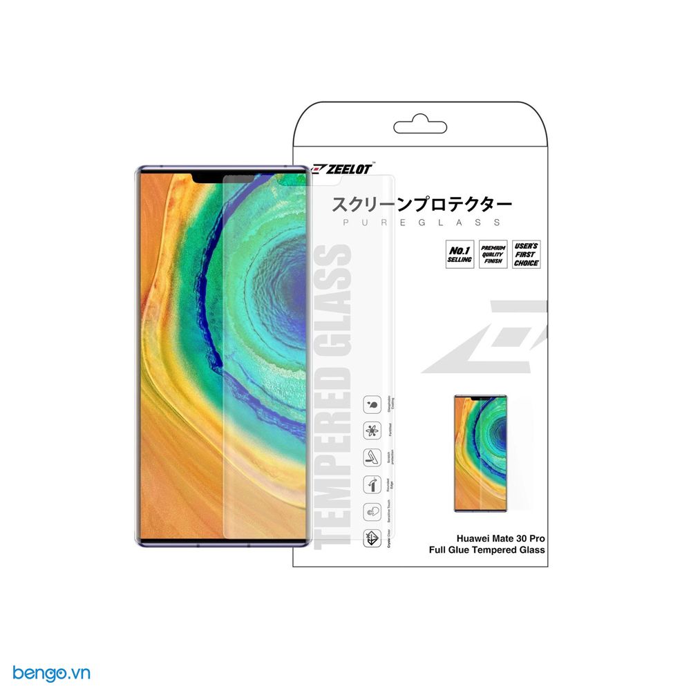 Dán Cường Lực Huawei Mate 30 Pro Loca UV Zeelot PureGlass 3D Clear SKU