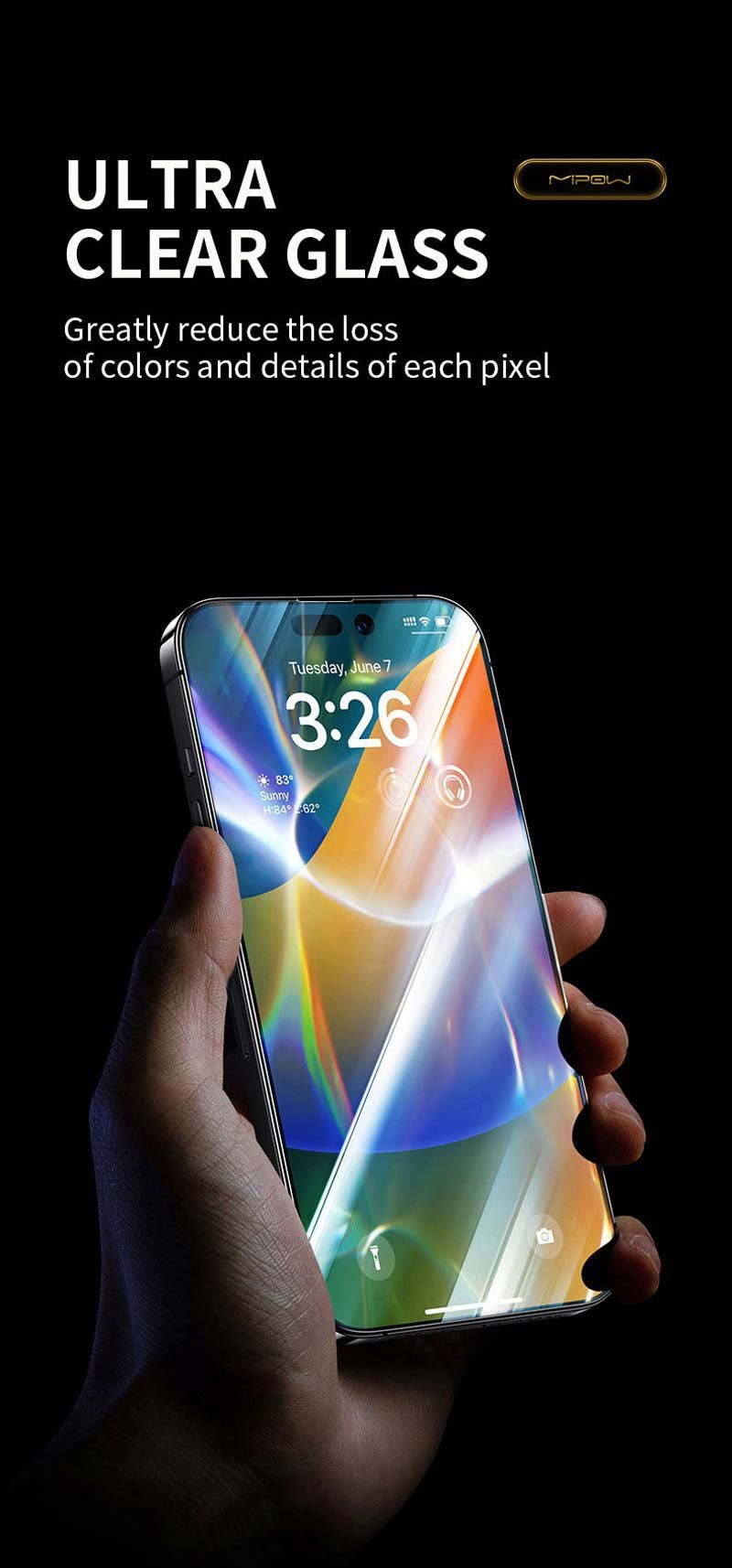 Dán cường lực iPhone 13/13 Pro Max/14 Pro/14 Pro Max MIPOW KINGBULL PREMIUM SILK (2.7D)