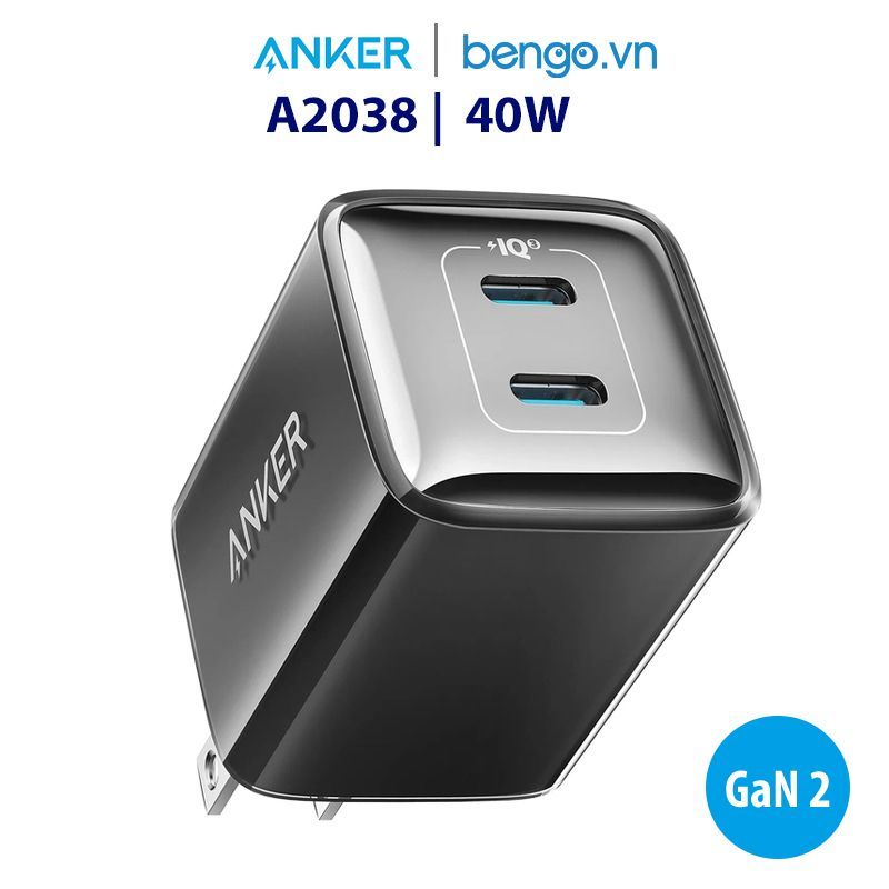 Sạc Anker 40W 2 Cổng 521 GaN (Nano II) - A2038