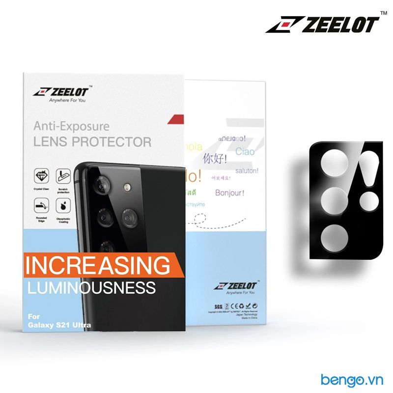 Dán Cường Lực Bảo Vệ Camera Samsung Galaxy S21 Ultra/S21 Plus/S21 5G ZEELOT Black