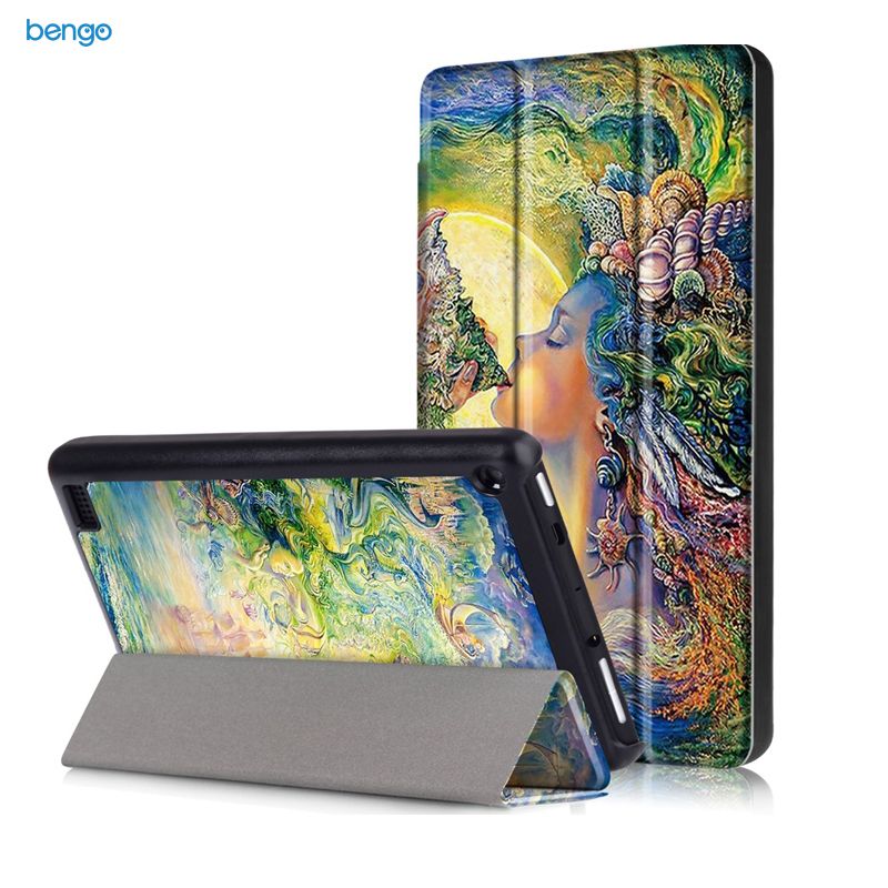Bao Da Amazon Fire 7 (2017-2019) Họa Tiết Hoa Văn