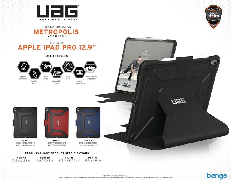 Bao da iPad Pro 12.9 inch 2018 (thế hệ 3) UAG Metropolis series