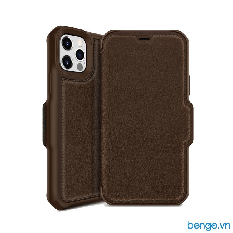 Bao Da iPhone 12 Pro Max ITSKINS Hybrid // Folio Leather Antimicrobial