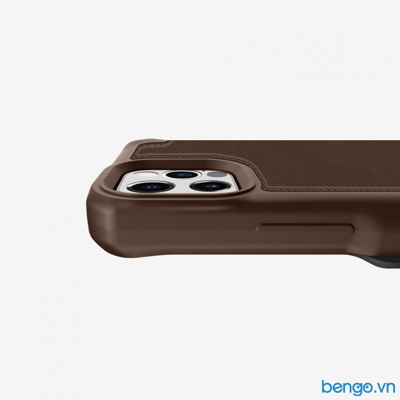 Bao Da iPhone 12 Pro Max ITSKINS Hybrid // Folio Leather Antimicrobial