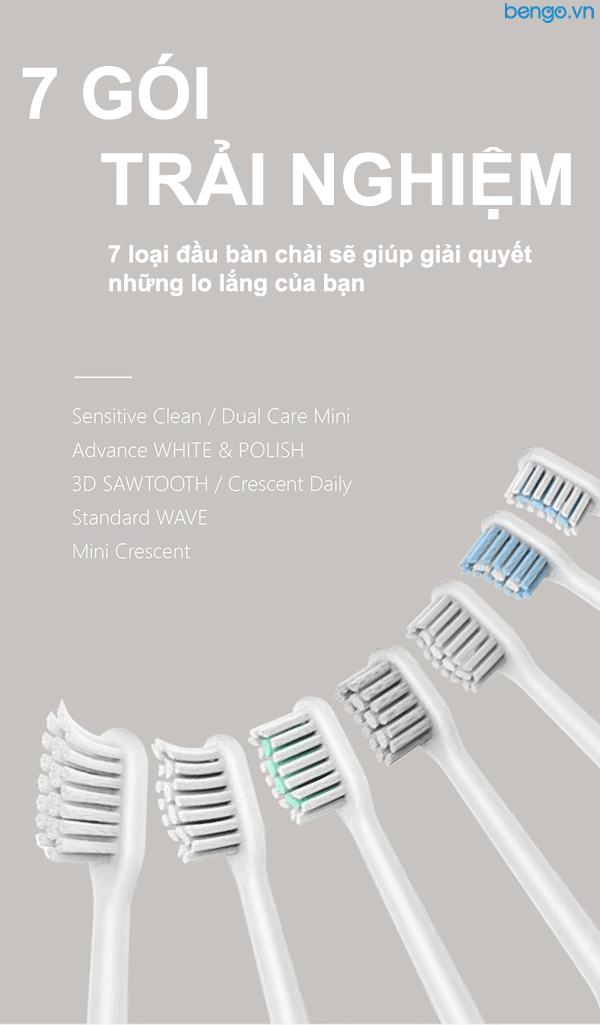 Bộ 3 Đầu Bàn Chải Điện MiPOW (FDA USA)