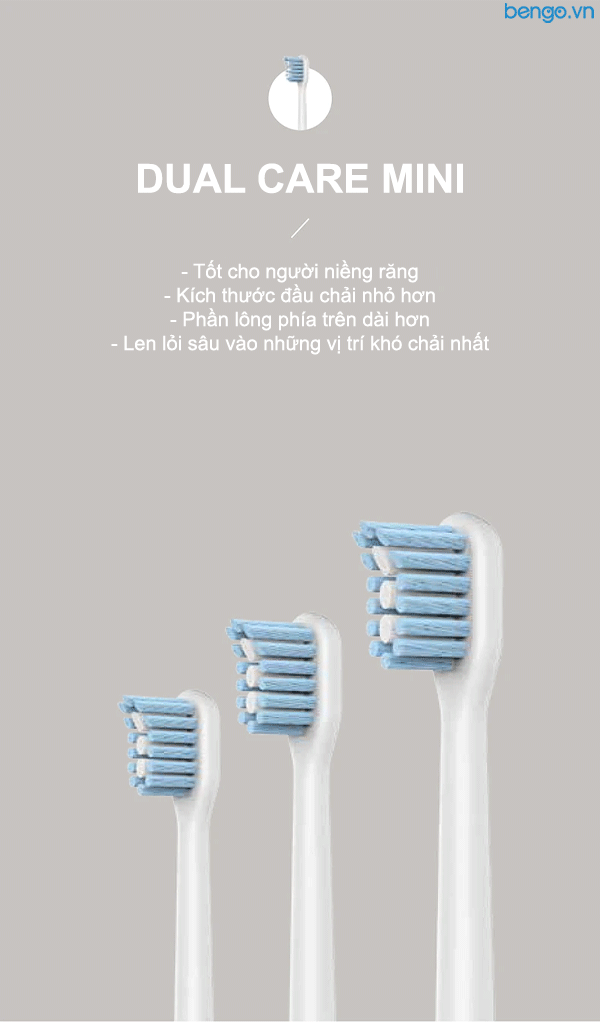 Bộ 3 Đầu Bàn Chải Điện MiPOW (FDA USA)