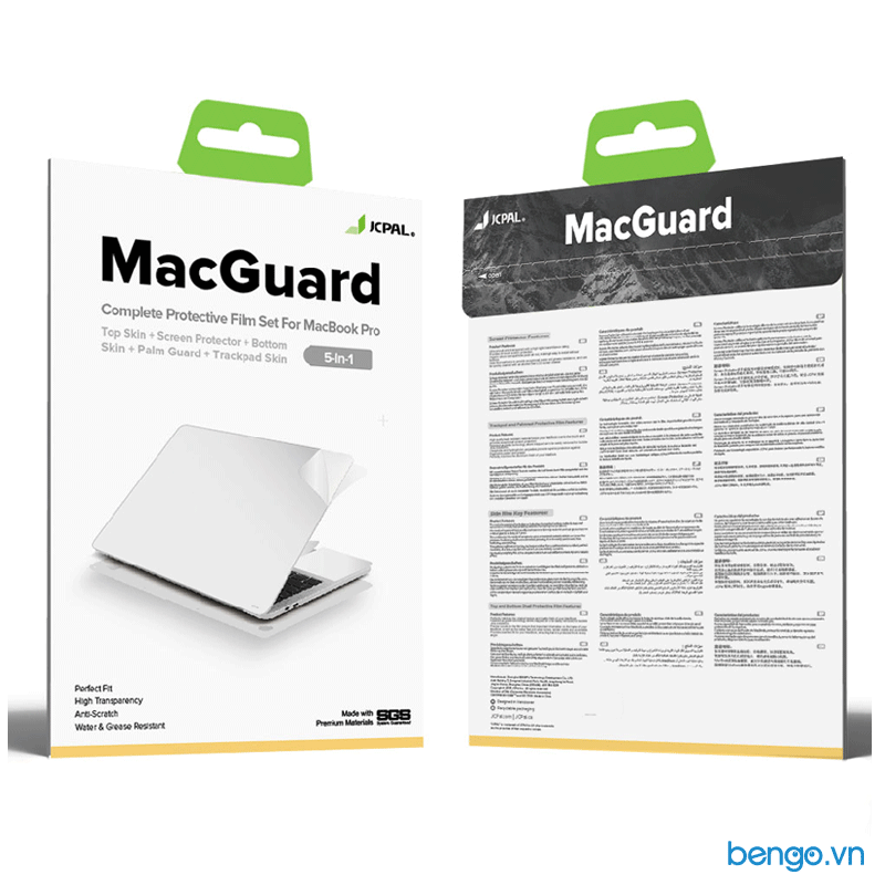Bộ dán Full JCPAL MacGuard 5 in 1 cho Macbook Pro 13