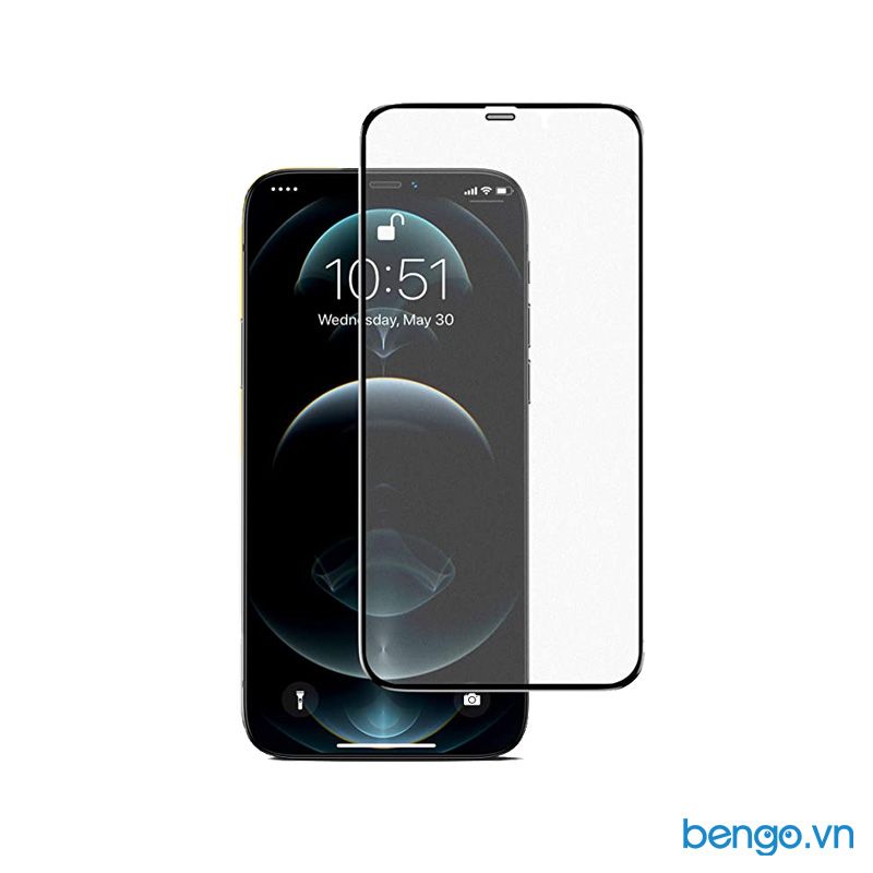 Dán cường lực iPhone 12 Pro Max MIPOW Kingbull HD (2.7D) Premium chống vân tay