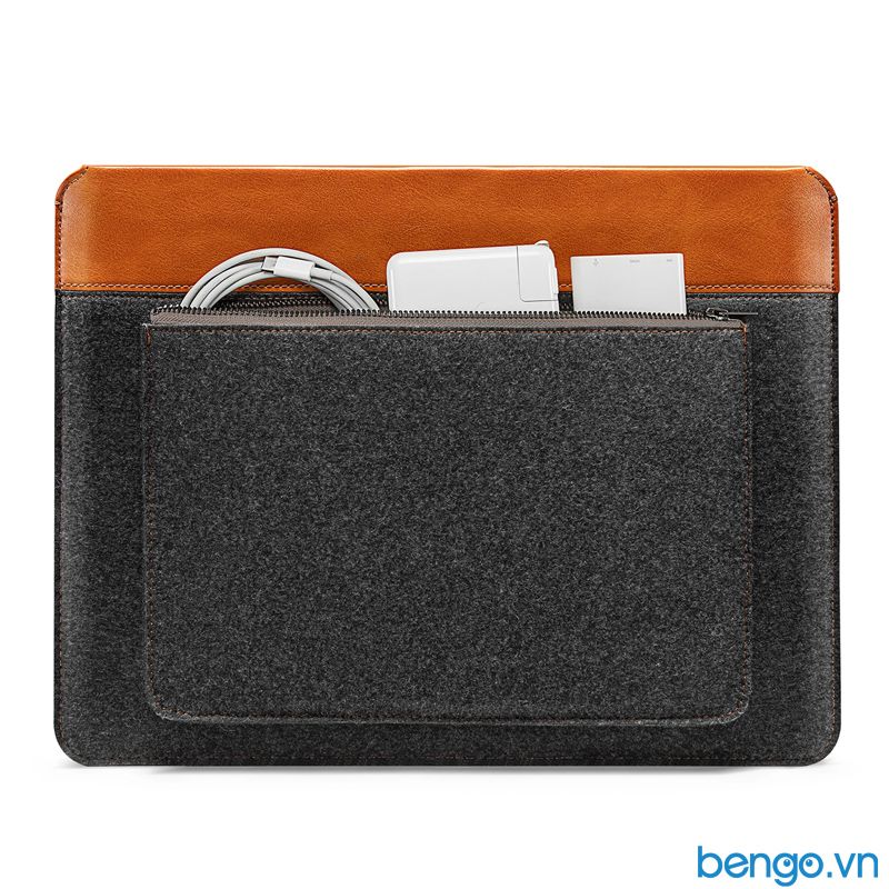 Túi Chống Sốc TOMTOC Felt Và PU Leather Cho Macbook Pro/Air 13