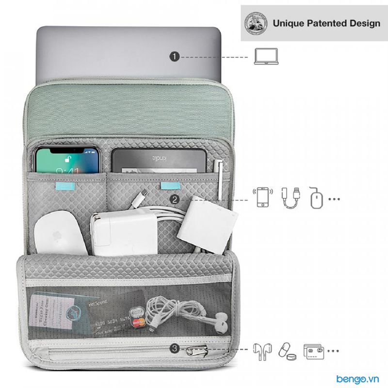 Túi xách chống sốc MacBook Pro/Air 13” New TOMTOC (USA) 360° Protection Premium