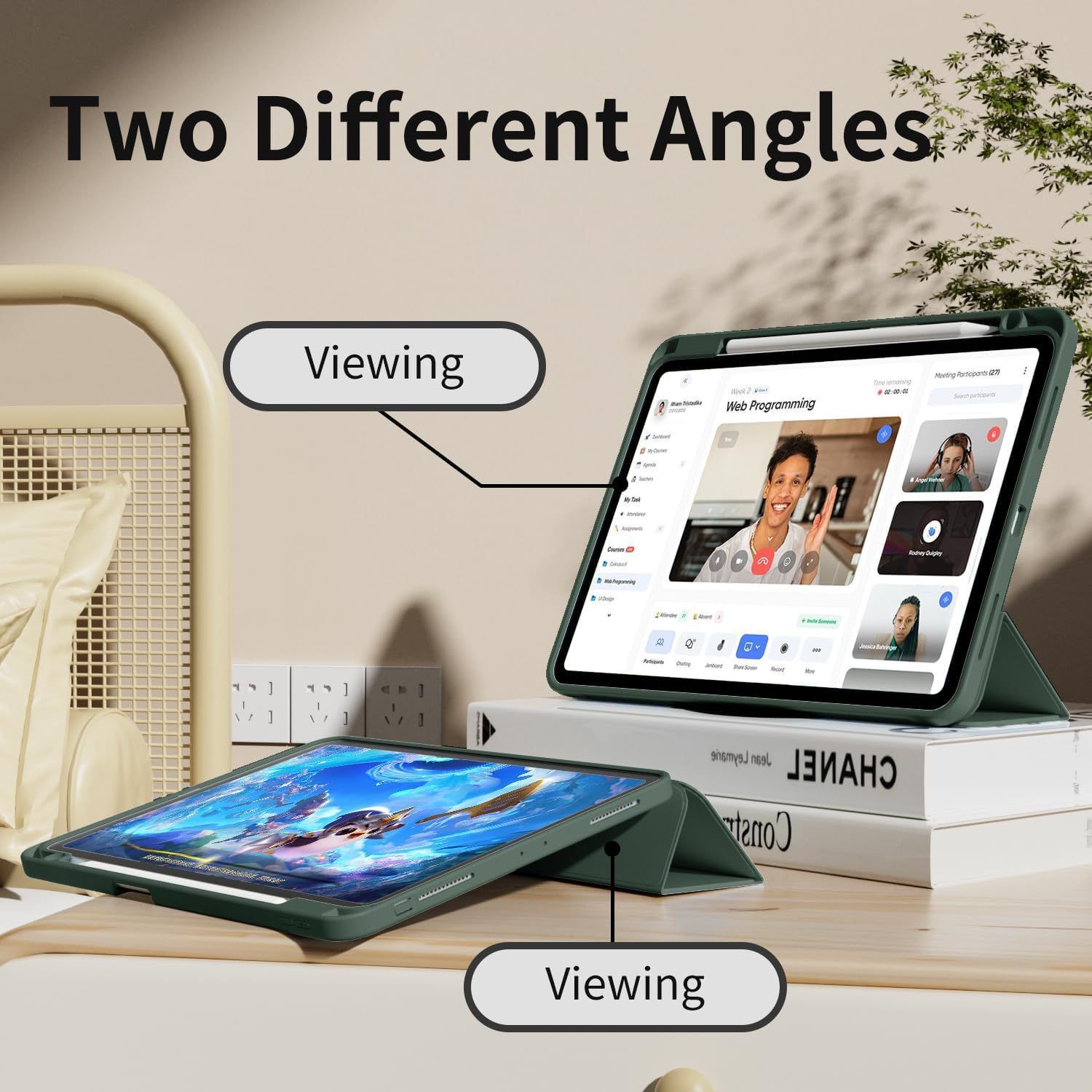 Bao da iPad Air 11” M3/M2 Zaki Basic Cover có ngăn đựng bút
