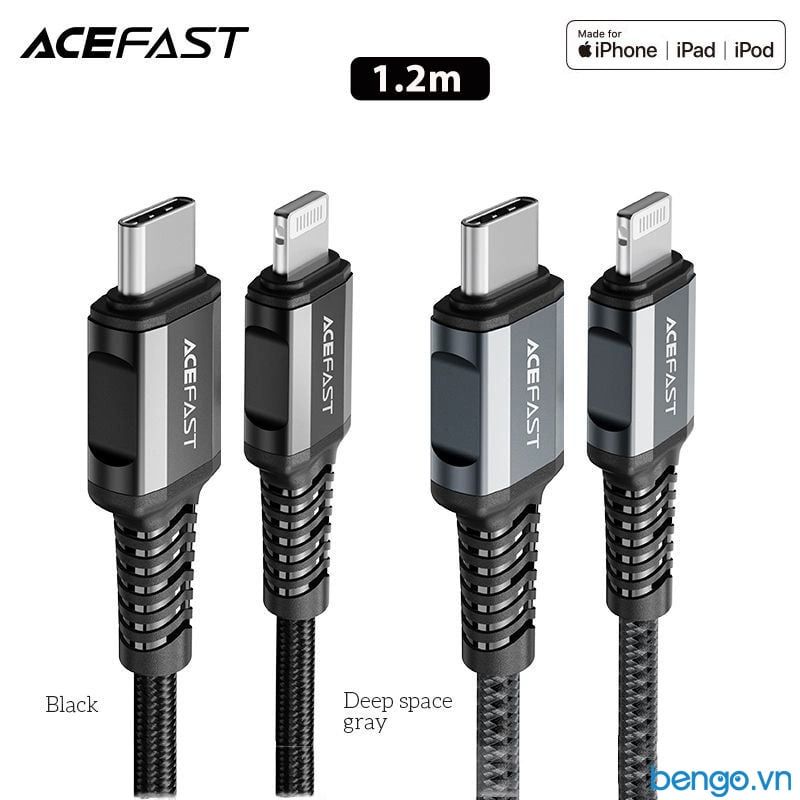 Cáp ACEFAST USB-C To Lightning MFi Đầu Nối Hợp Kim Nhôm Dài 1.2m - C1-01