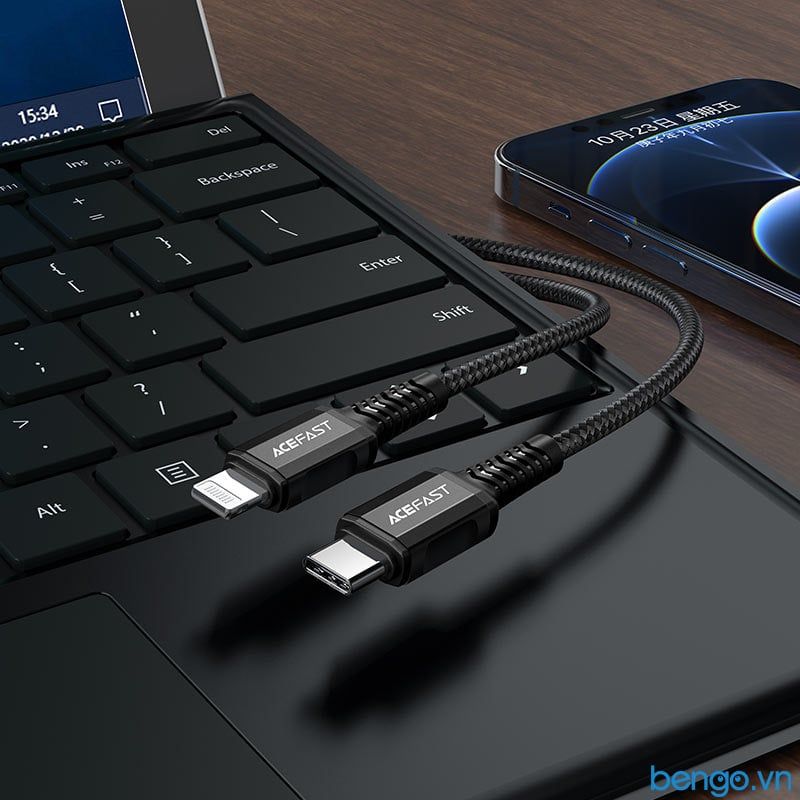 Cáp ACEFAST USB-C To Lightning MFi Đầu Nối Hợp Kim Nhôm Dài 1.2m - C1-01
