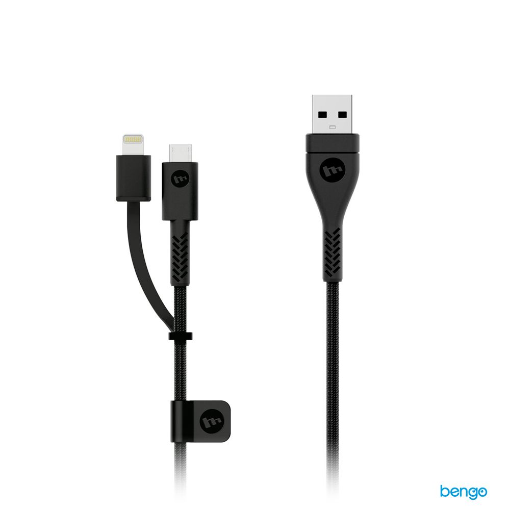 Cáp Mophie PRO 2 Đầu Chuyển | USB-A To Lightning & Micro-USB