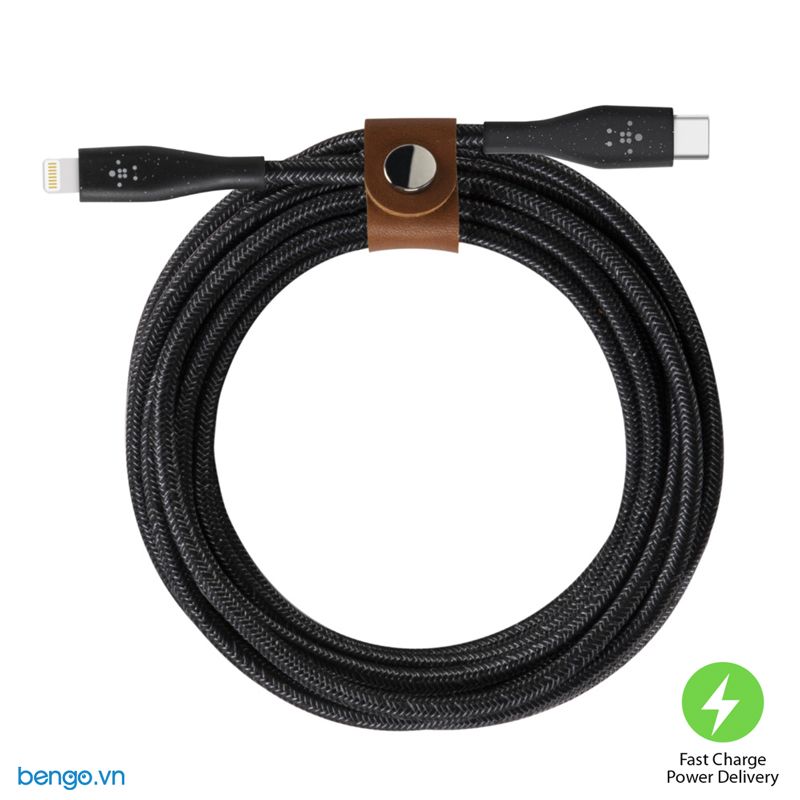 Cáp sạc nhanh Belkin BOOST↑CHARGE™ USB-C to Lightning DuraTek™ 1.2m MFI Power Delivery - F8J243bt04
