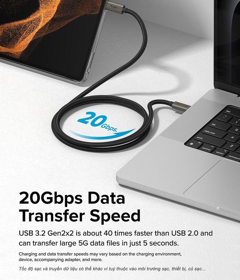 Cáp sạc nhanh 240W RINGKE USB-3.2 Gen 2X2 USB-C Cable