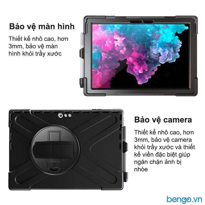 Ốp lưng Microsoft Surface Pro 7/6/5/4 có dây đeo và chân dựng máy