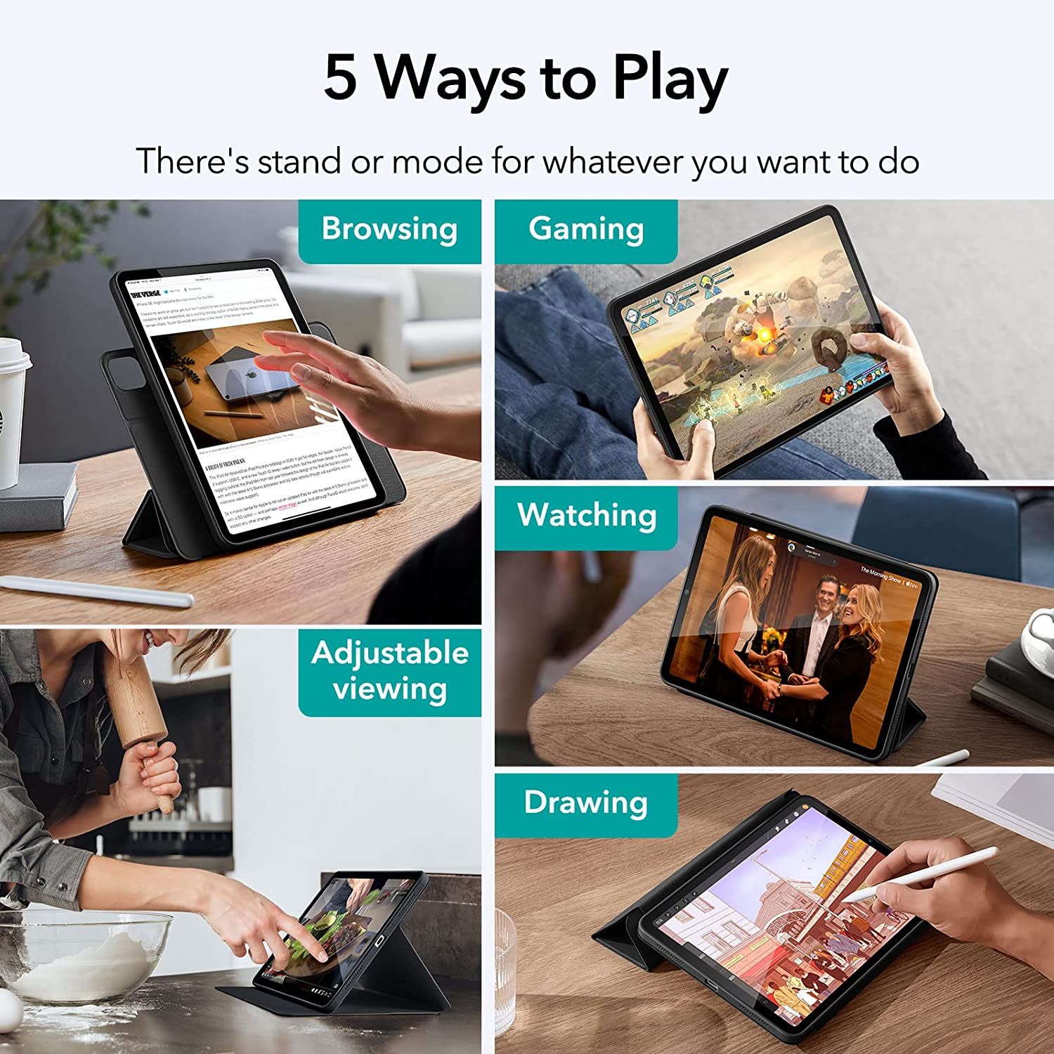 Bao da iPad nam châm 2 in 1 Hybrid 360 đa chức năng