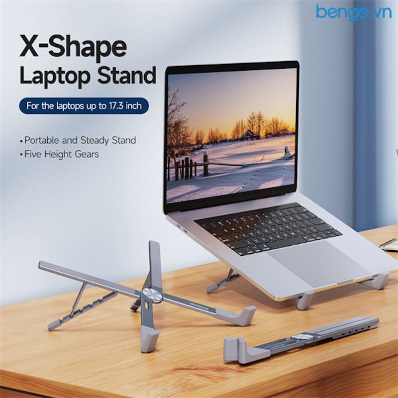 Giá đỡ laptop DuxDucis X-Shape Folding Laptop Stand - Silver