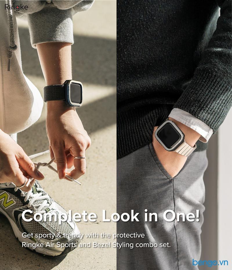 Combo Ringke Air Sports & Bezel Styling Apple Watch 9/8/7 45mm/SE/6/5/4 44mm