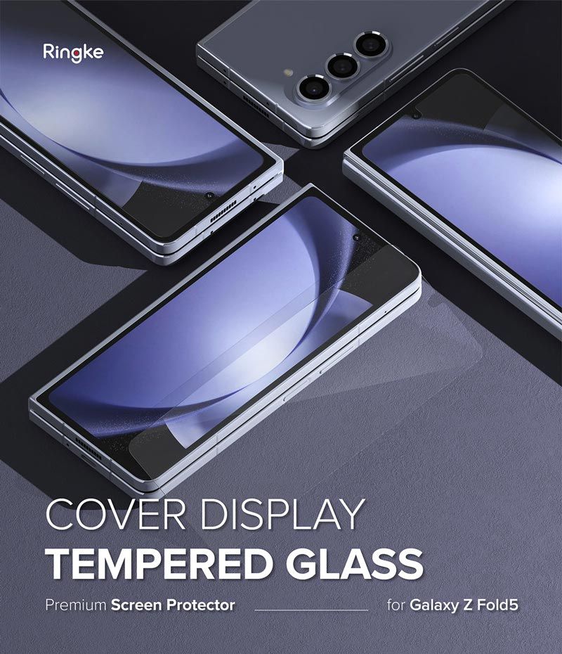 Dán cường lực Samsung Galaxy Z Fold 5 Ringke Cover Display Tempered Glass (Màn hình ngoài)