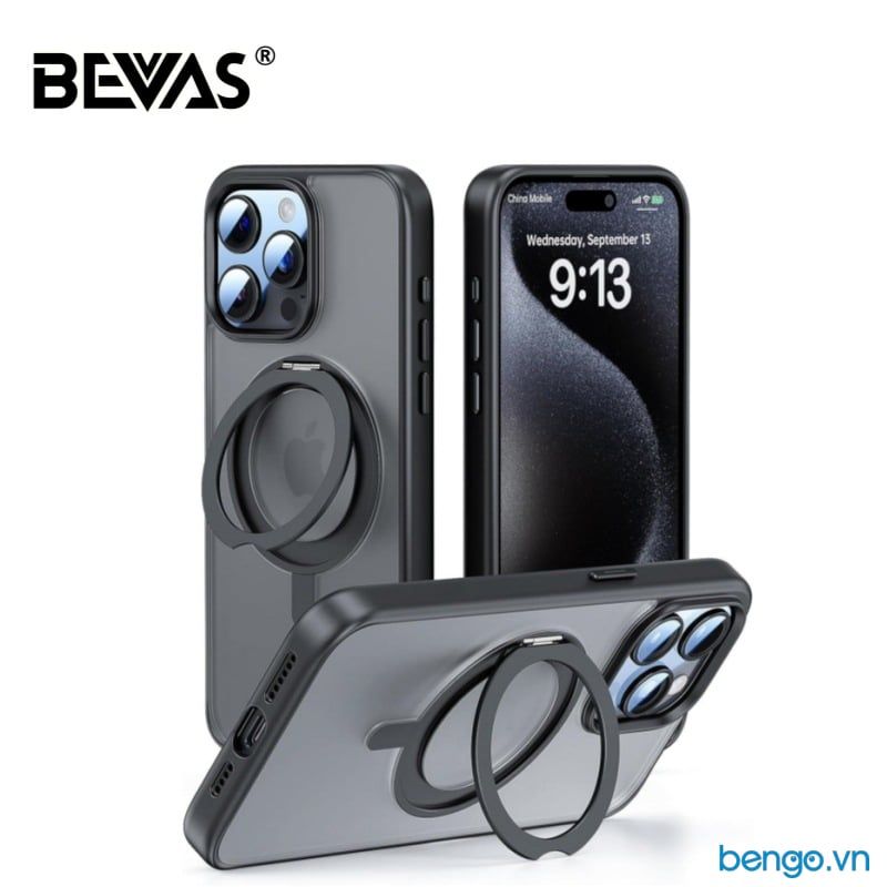 Ốp lưng iPhone 16 Pro Max Bevas BStand 360° Rotated Stand MagSafe