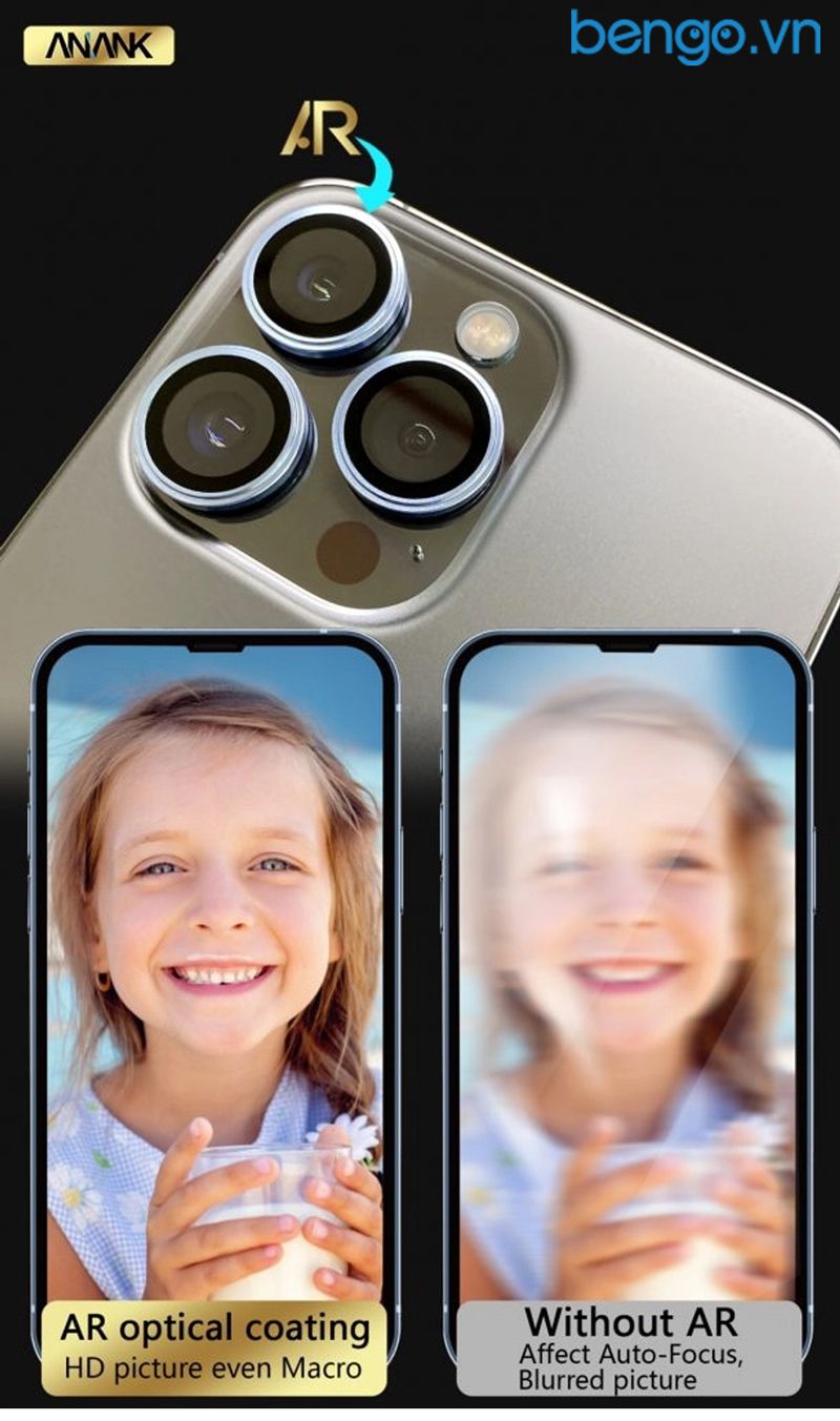 Dán AR Bảo Vệ Camera iPhone 14/14 Plus/IPhone 13/13 Mini ANANK