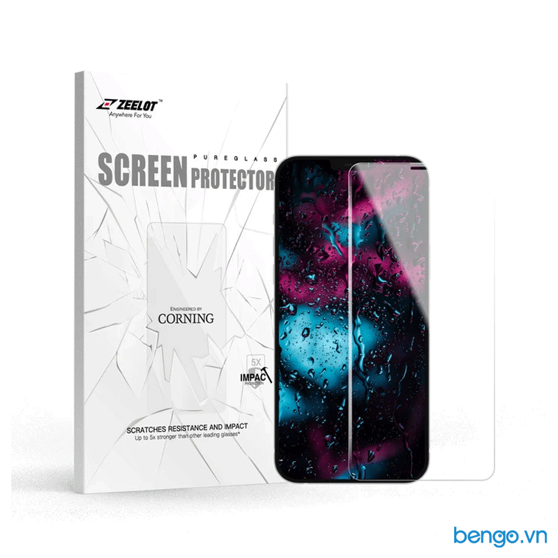 Dán Cường Lực iPhone 12 Pro Max/iPhone 12 Pro/iPhone 12/iPhone 12 Mini Zeelot PureGlass HD Clear (có lưới loa)