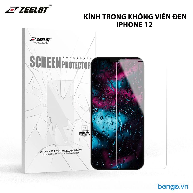 Dán Cường Lực iPhone 12 Pro Max/iPhone 12 Pro/iPhone 12/iPhone 12 Mini Zeelot PureGlass HD Clear (có lưới loa)