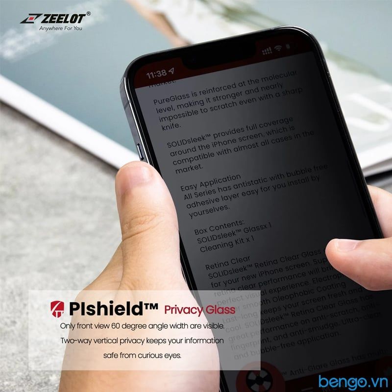 Dán Cường Lực iPhone 13/13 Pro/13 Pro Max ZEELOT PIshield Nebula Chống Nhìn Trộm