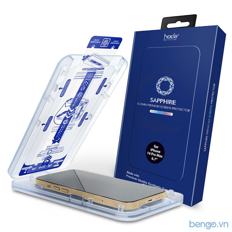 Dán Cường Lực HODA Sapphire iPhone 14 Pro/14 Pro Max Với Dust-Free Helper