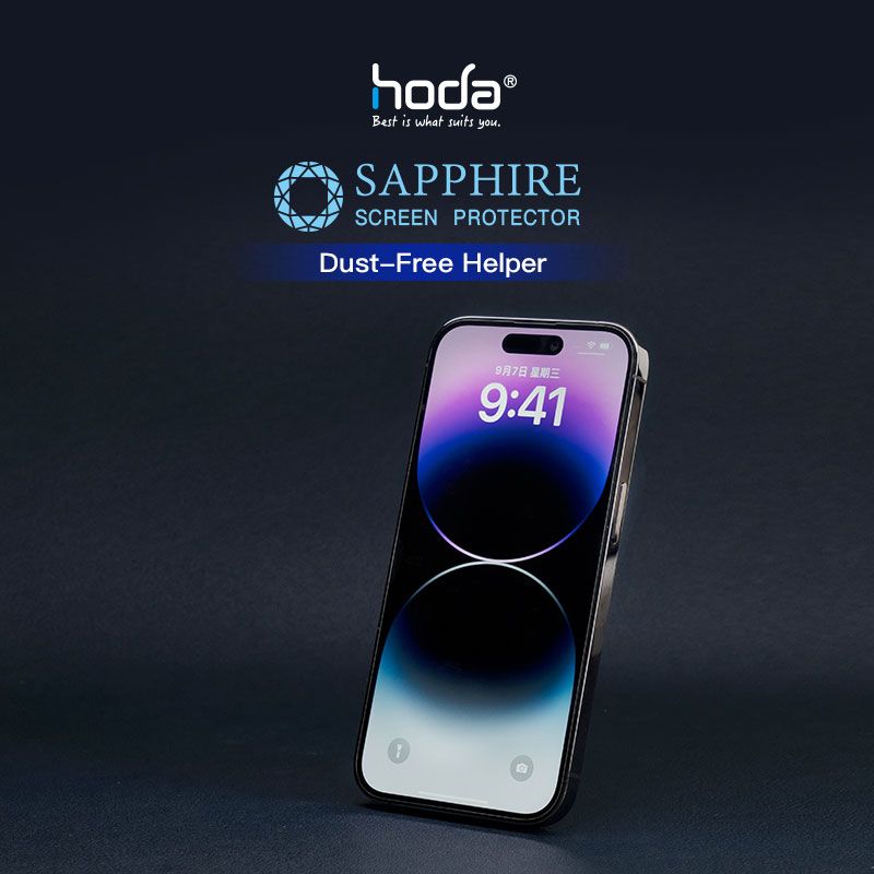 Dán Cường Lực HODA Sapphire iPhone 14 Pro/14 Pro Max Với Dust-Free Helper
