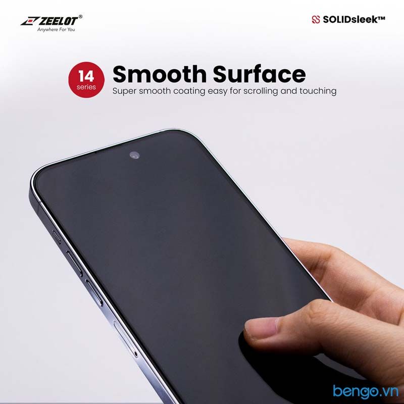 Dán Cường Lực Chống Vân Tay iPhone 14 Pro Max SOLIDSLEEK ZEELOT