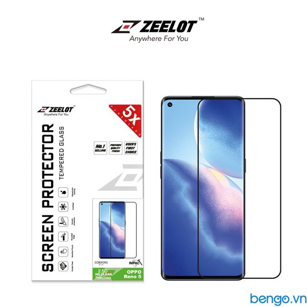 Dán Cường Lực OPPO Reno 5 ZEELOT PureGlass 2.5D Full Keo