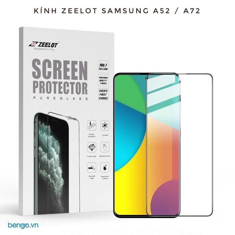 Dán cường lực Samsung Galaxy A52/A72 Zeelot full (Zeelot Singapore)