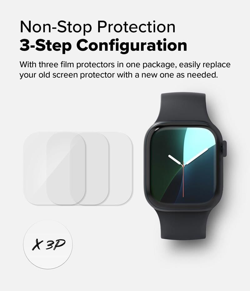 Bộ 3 miếng dán màn hình Apple Watch 10 RINGKE Dual Easy Film