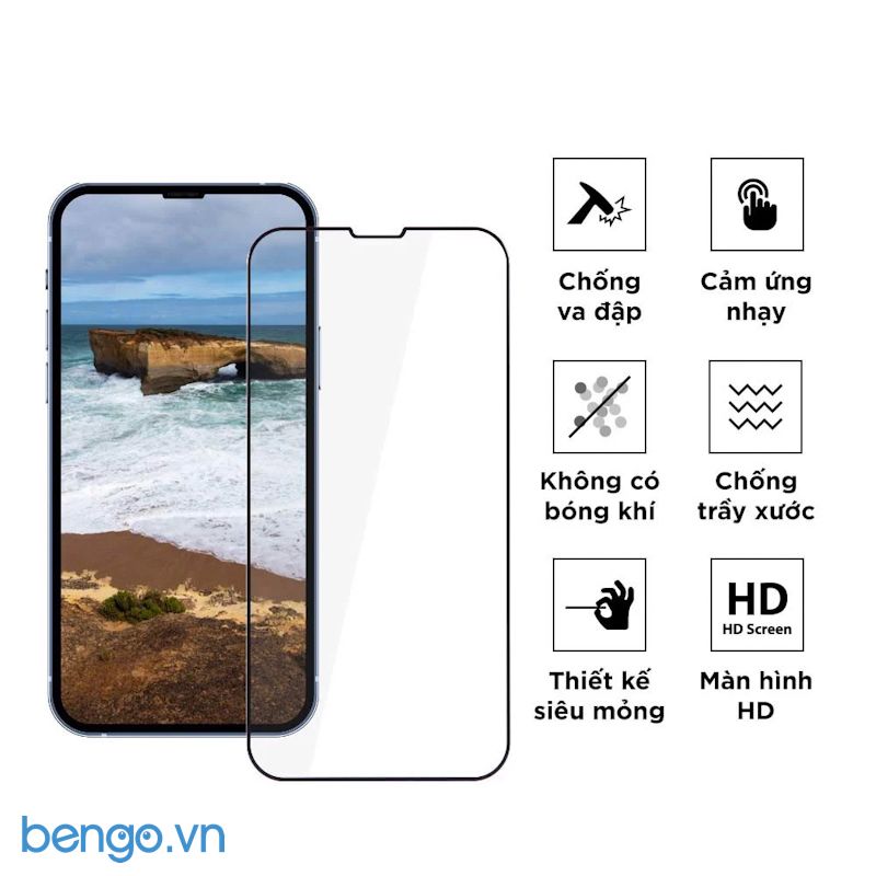 Cường Lực Không Viền IPhone 14/14 Plus/14 Pro/14 Pro Max ANANK Full Clear