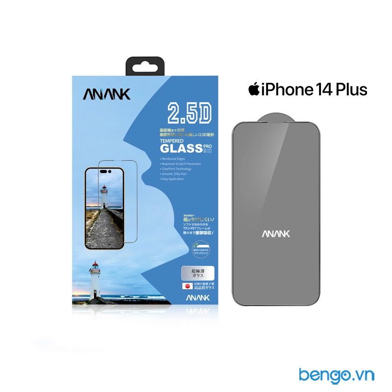 Cường Lực IPhone 14/14 Plus/14 Pro/14 Pro Max ANANK Full (Có Viền)