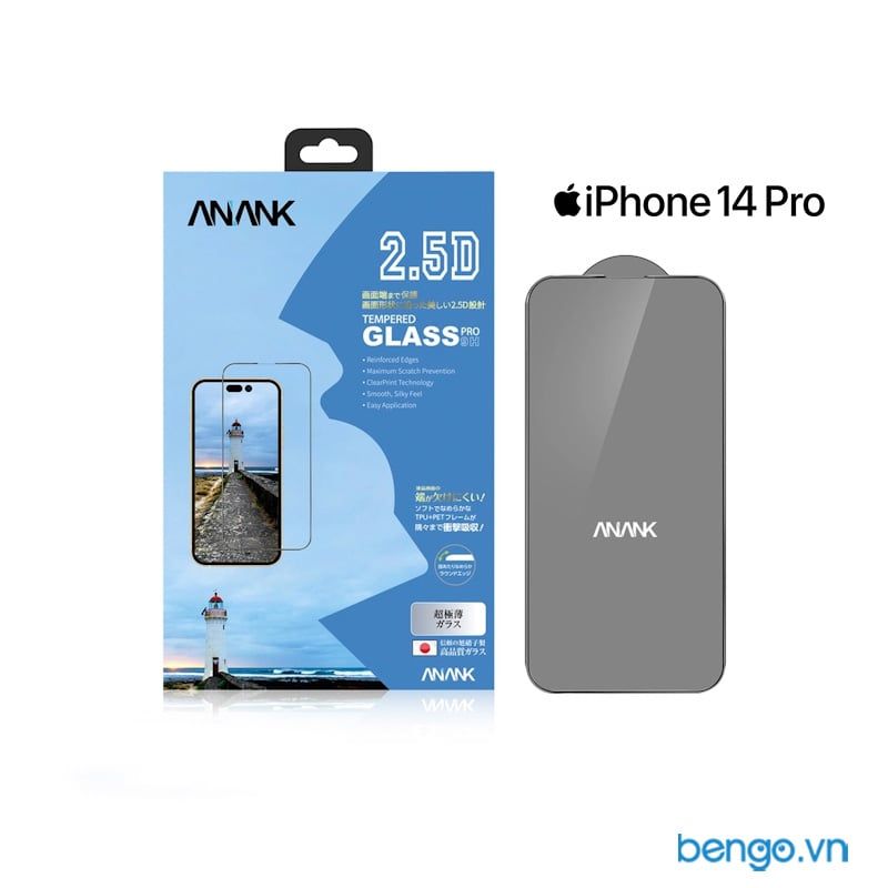 Cường Lực IPhone 14/14 Plus/14 Pro/14 Pro Max ANANK Full (Có Viền)
