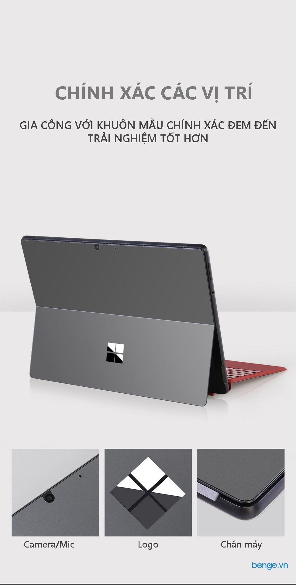 Dán Mặt Lưng Microsoft Surface Pro 8/Pro 9 Aluminum Tản Nhiệt JRC