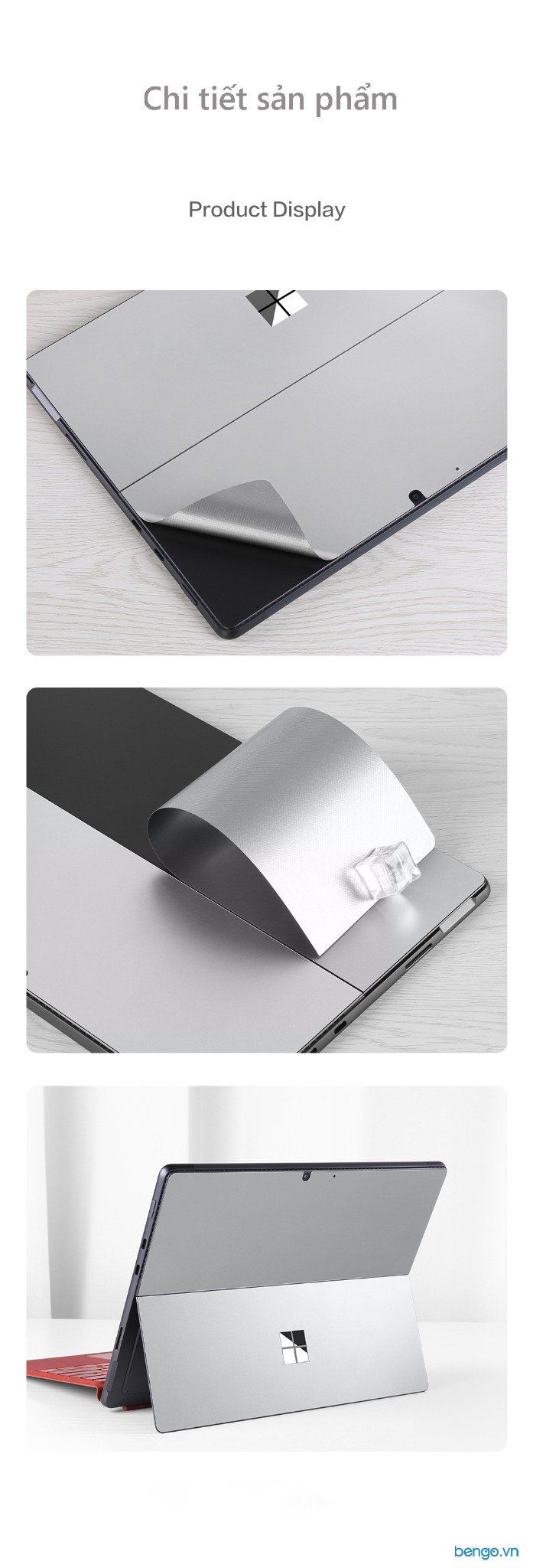 Dán Mặt Lưng Microsoft Surface Pro 8/Pro 9 Aluminum Tản Nhiệt JRC