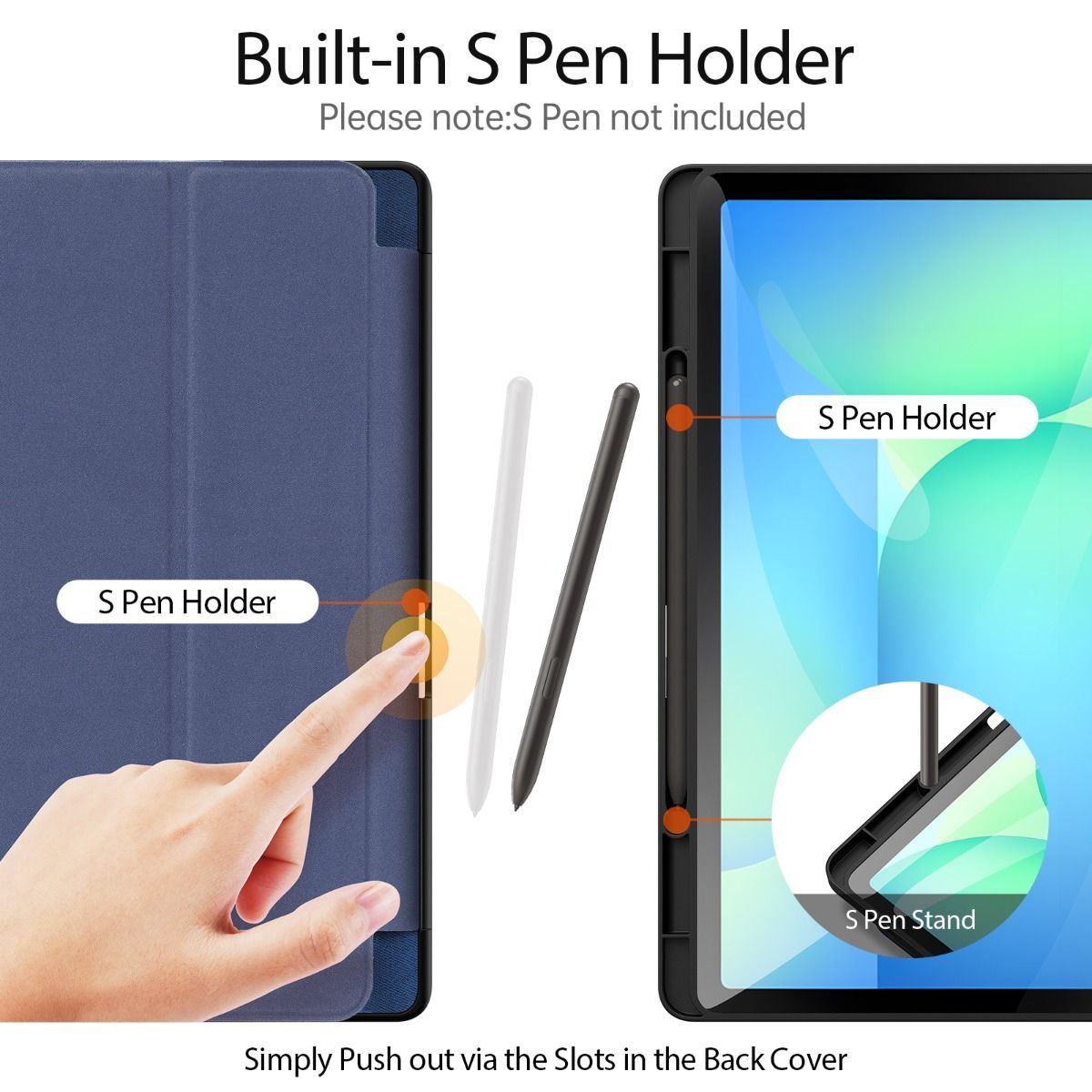 Bao da Samsung Galaxy Tab S10 FE Plus Duxducis Domo Series có ngăn đựng bút